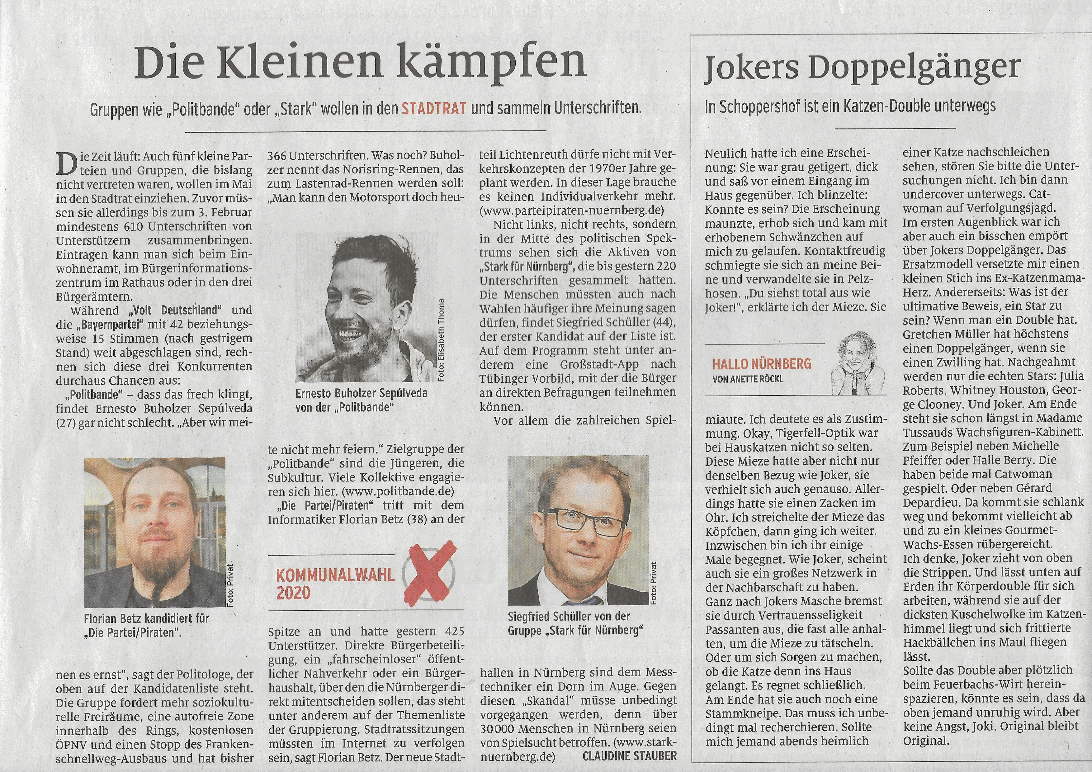 Nürnberger Nachrichten, Bericht vom 18 Januar 2020, Siegfried Schüller, STARK